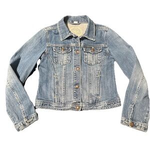Gap Girl’s XL Jean Button Down Jacket Classic School Casual Preppy Denim Staple